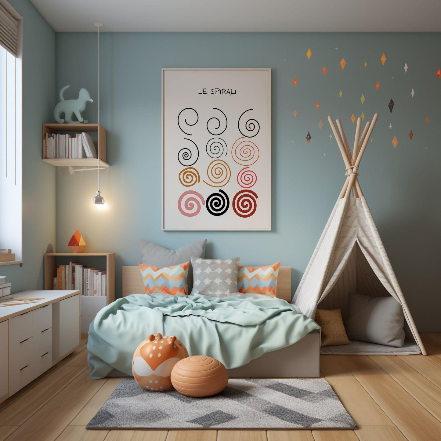 Poster per bambini da stampare con Spirali Colorate - PrintableChild