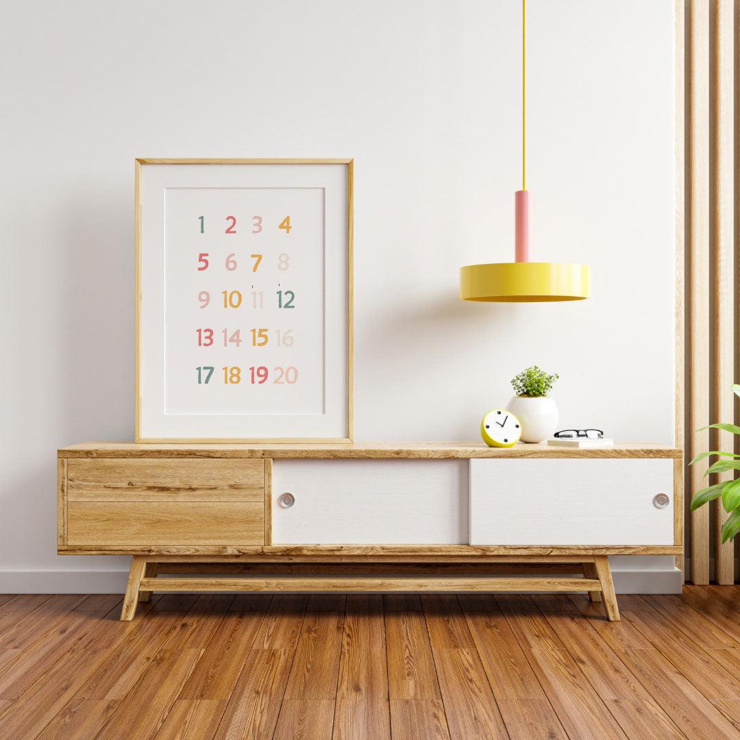 Poster per bambini da stampare con Numeri Colorati da 1 a 20 - PrintableChild