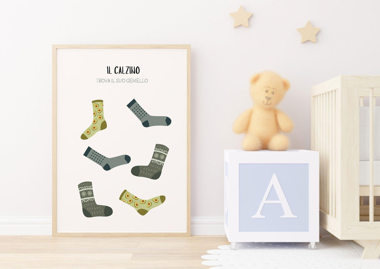 Poster per bambini da stampare con Calzini Blu e Verdi - PrintableChild