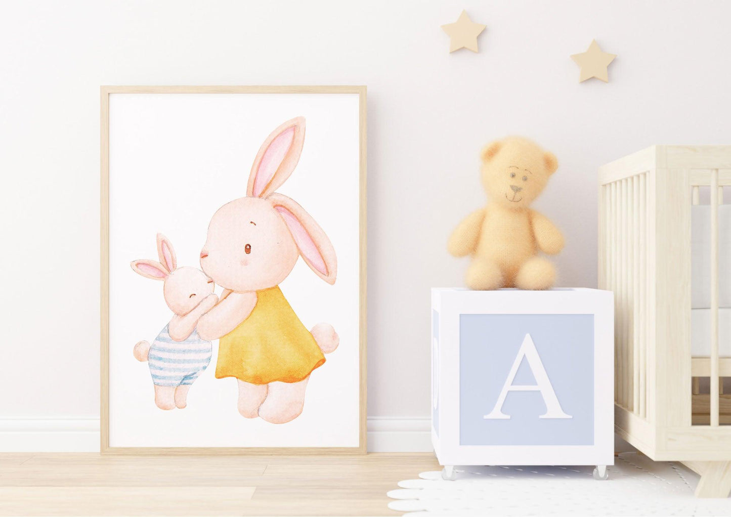 Poster per bambini da stampare con Coniglietto Madre e Figlio - PrintableChild