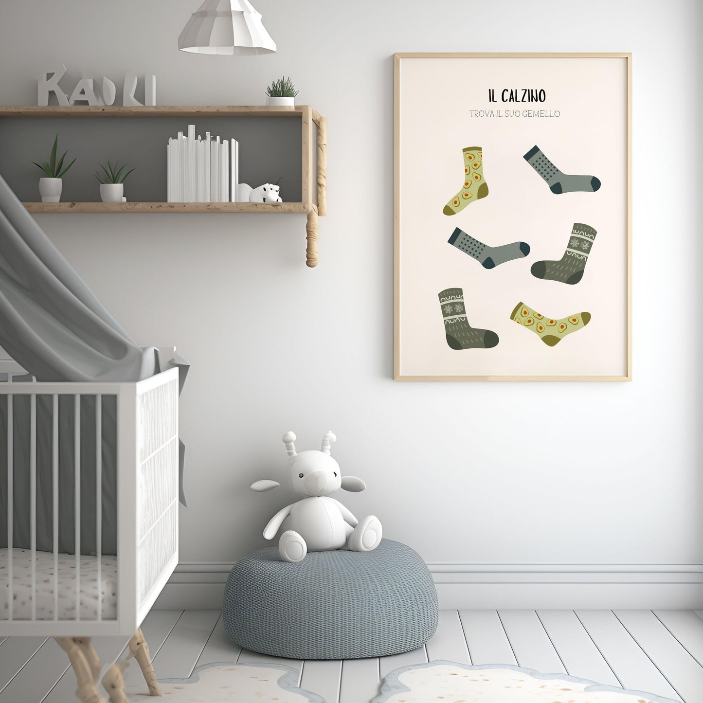 Poster per bambini da stampare con Calzini Blu e Verdi - PrintableChild