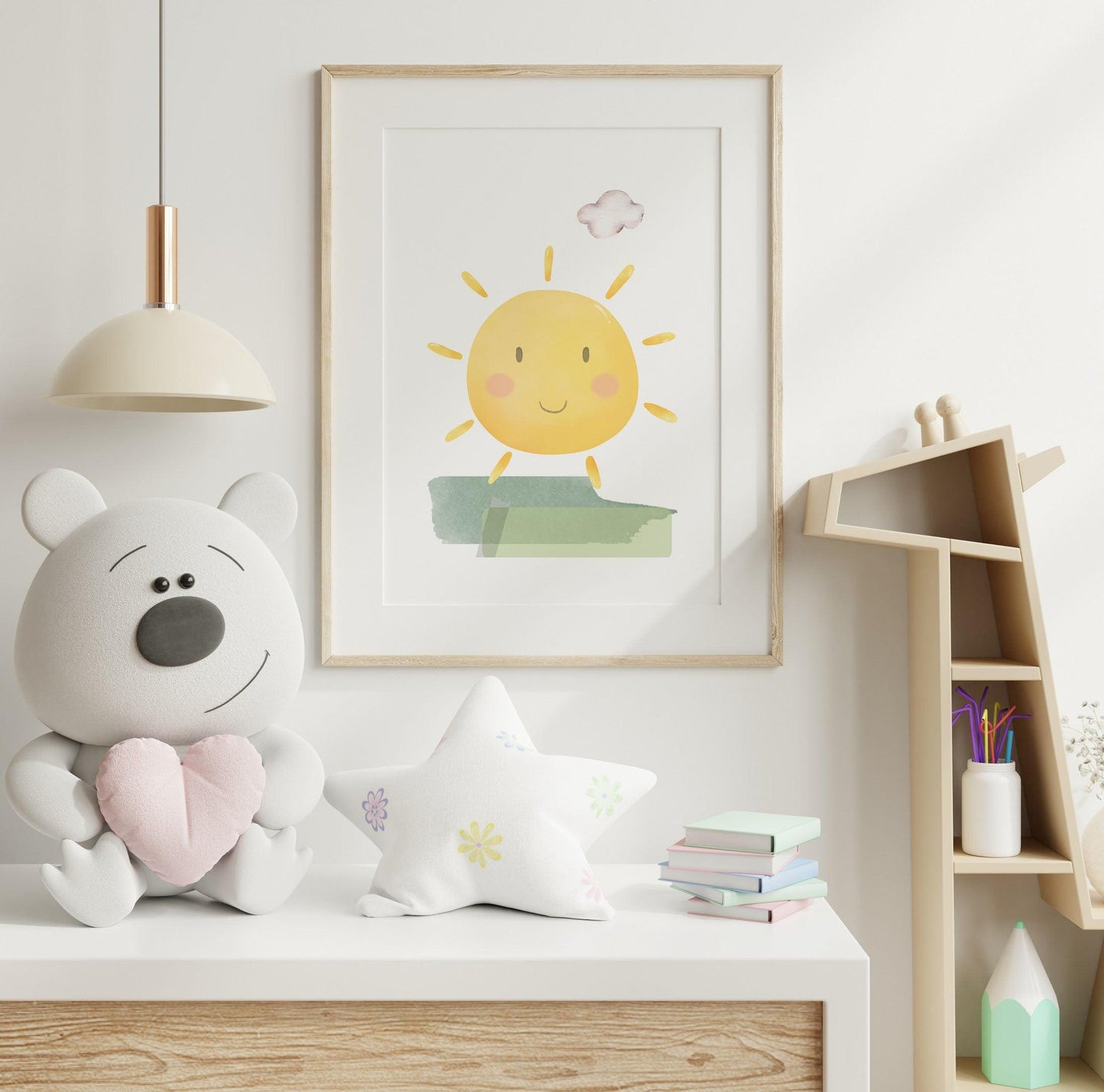 Poster per bambini da stampare con Sole e Prato - PrintableChild