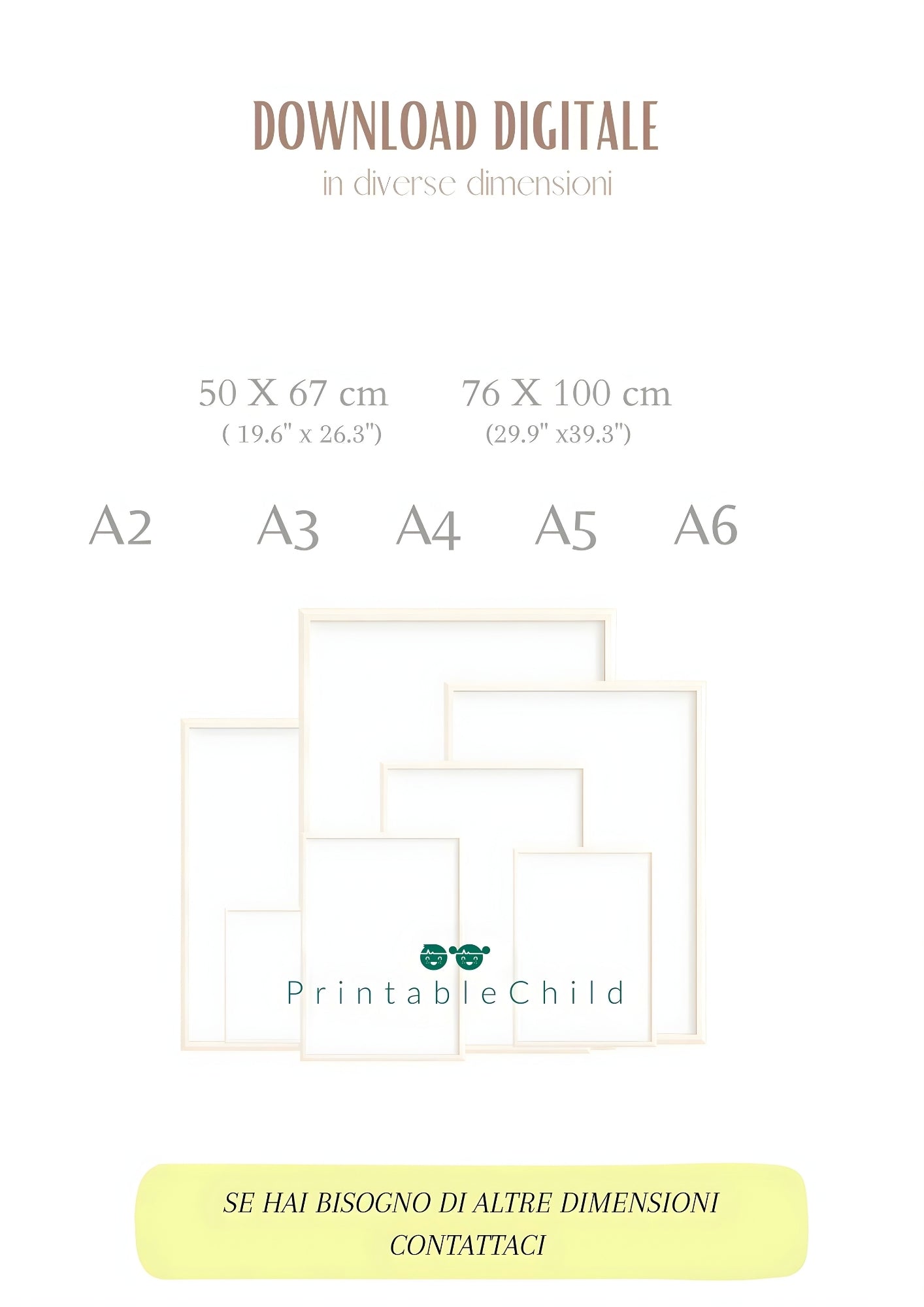 Infografica delle misure – DOWNLOAD DIGITALE con formati A2-A6