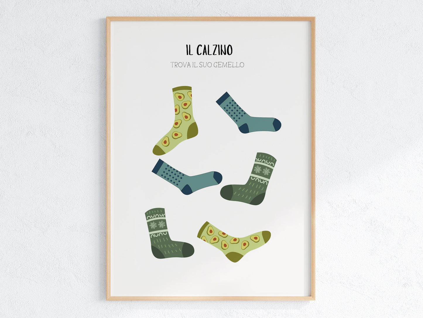 Poster per bambini da stampare con Calzini Blu e Verdi - PrintableChild