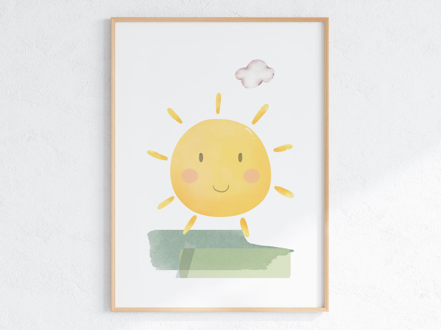 Poster per bambini da stampare con Sole e Prato - PrintableChild