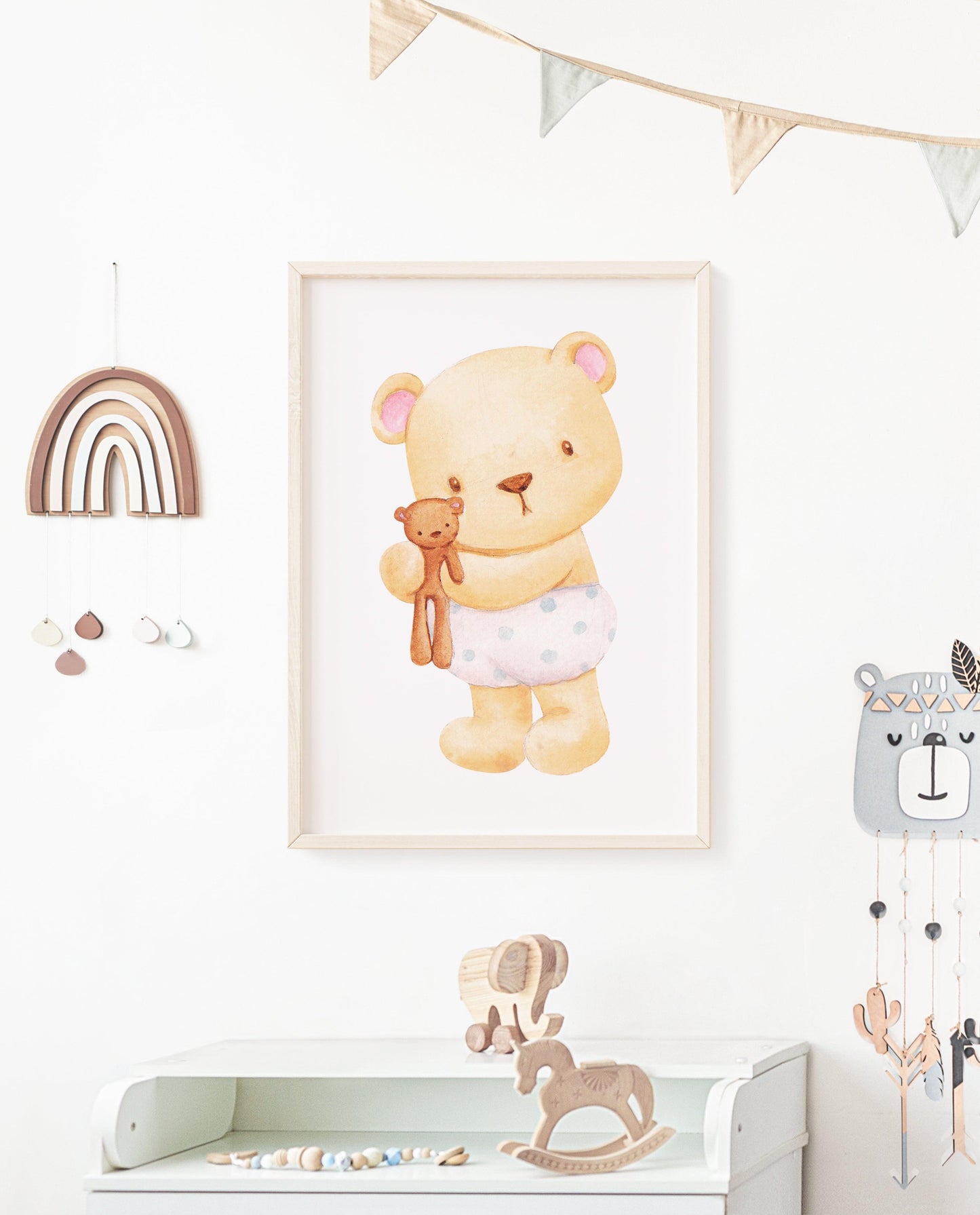 POSTER STAMPABILE PER BAMBINI ORSETTO CON PUPAZZO