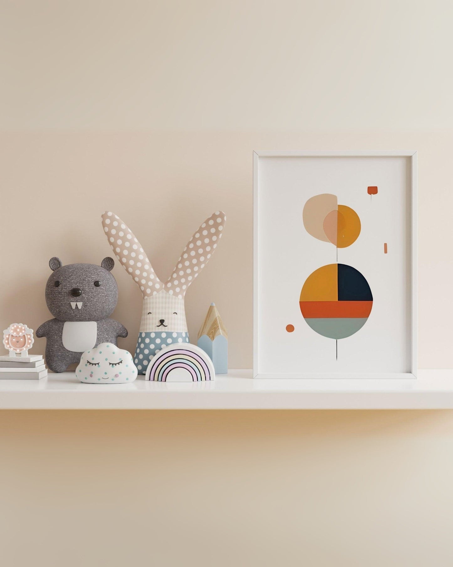 Poster per Bambini da Stampare – Cerchi Astratti e Colori Caldi (Stampa Digitale)