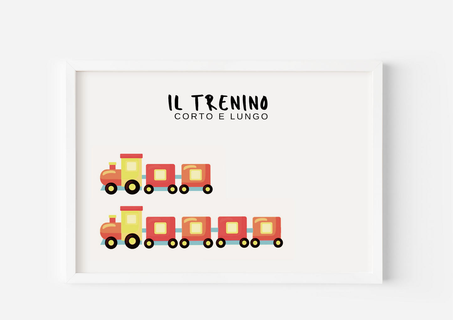 Poster per bambini da stampare con Trenino Corto e Lungo