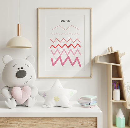 Poster per bambini da stampare con Linea Spezzata colorata - PrintableChild