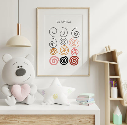 Poster  per bambini da stampare con Spirali Colorate - PrintableChild