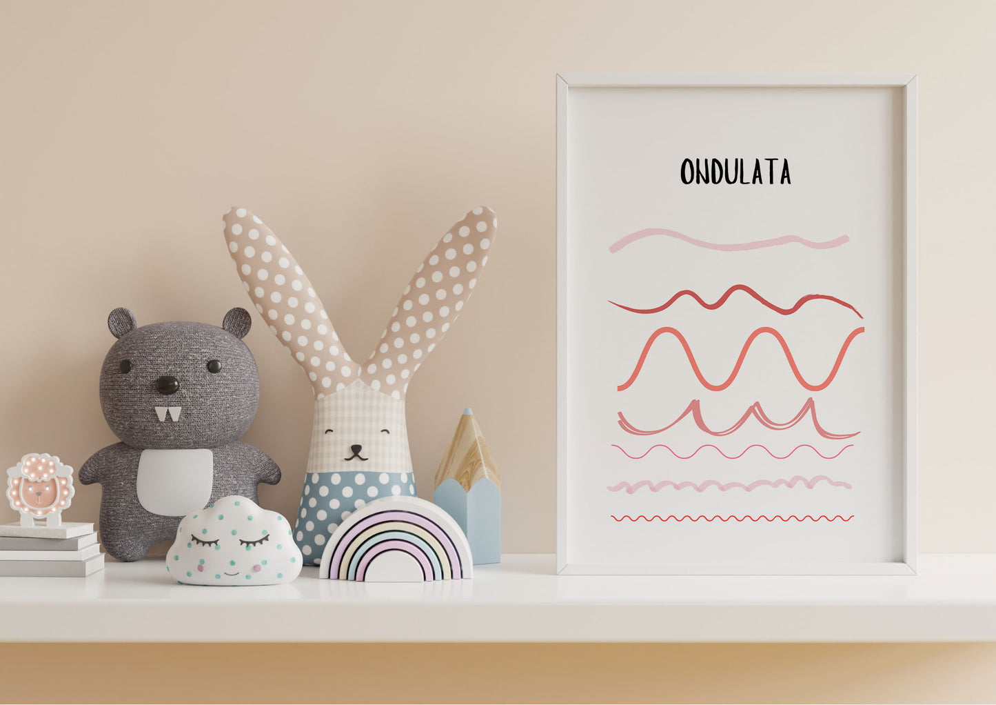 Poster per bambini da stampare con Linea Ondulata Colorata