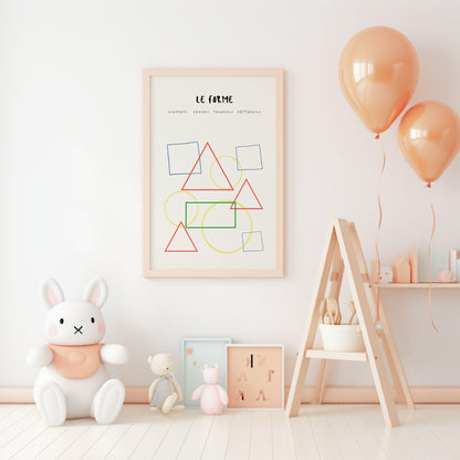 Poster per bambini da stampare con Forme Geometriche  Colorate - PrintableChild