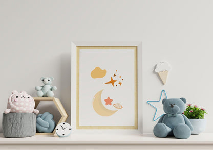 Poster  per bambini da stampare con Luna e Stelle - PrintableChild