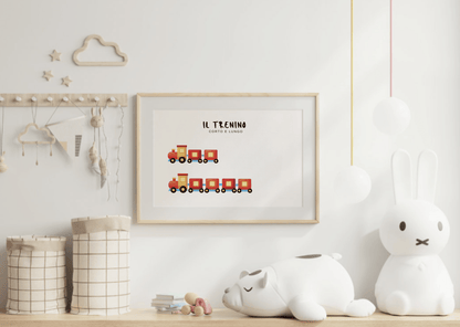 Poster per bambini da stampare con Trenino Corto e Lungo - PrintableChild