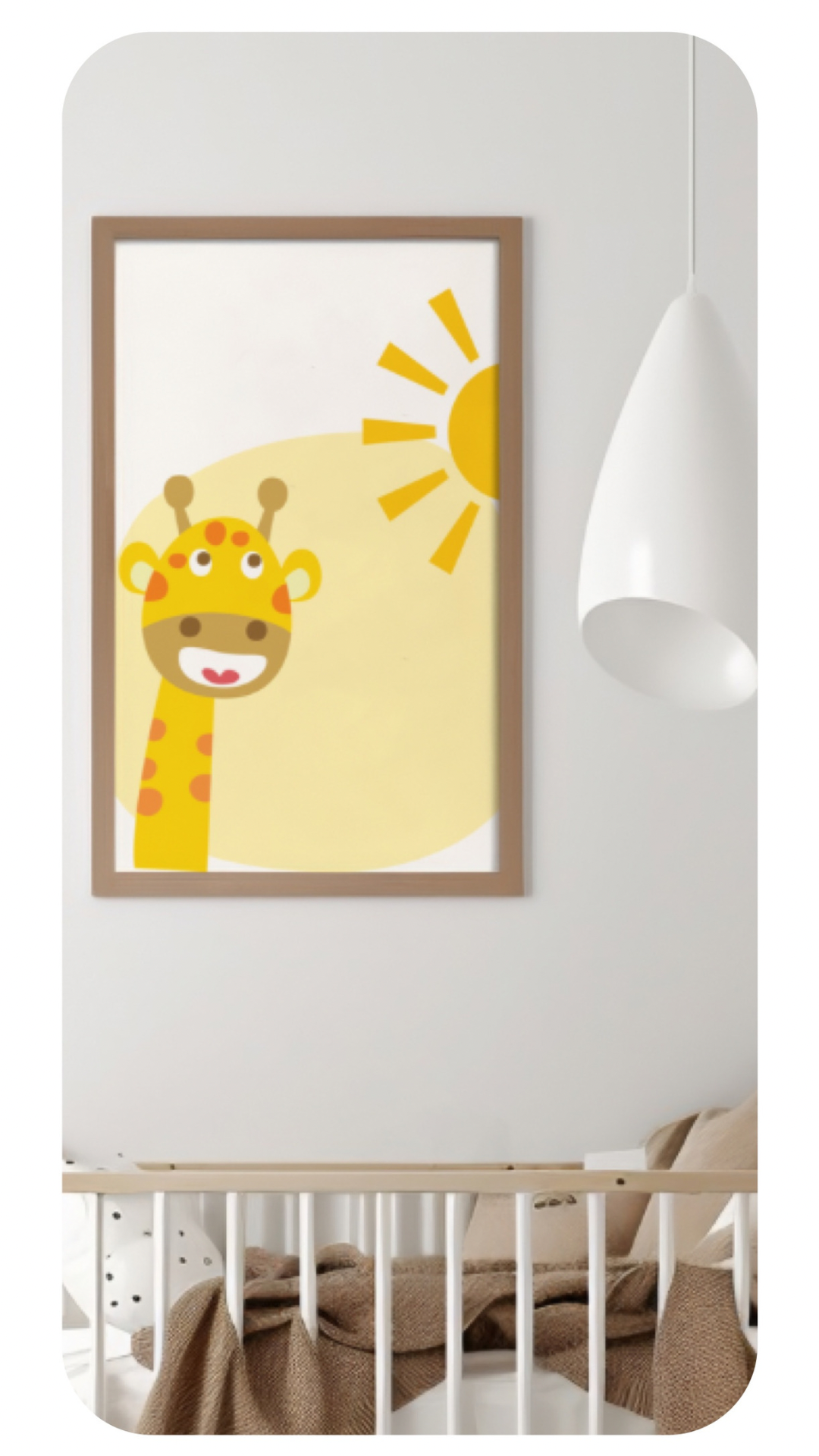 Poster per bambini da stampare con Giraffa e Sole