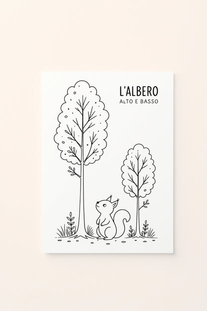 Poster per bambini da stampare Albero Autunnale Alto e Basso (Stampa Digitale)