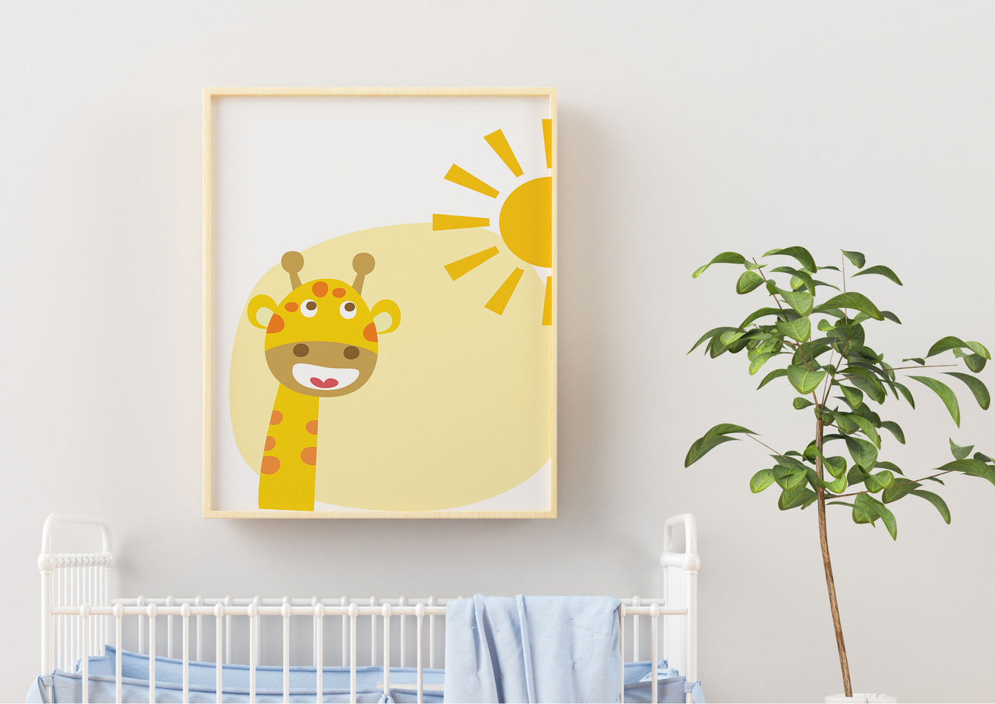 Poster per bambini da stampare con Giraffa e Sole