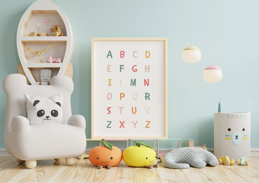 Poster per bambini da stampare con  Alfabeto  Colorato