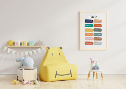 Poster per bambini da stampare con  Mesi dell'Anno - PrintableChild