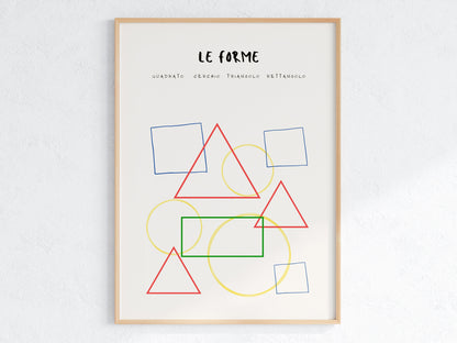 POSTER STAMPABILE PER BAMBINI CON FORME GEOMETRICHE  COLORATE