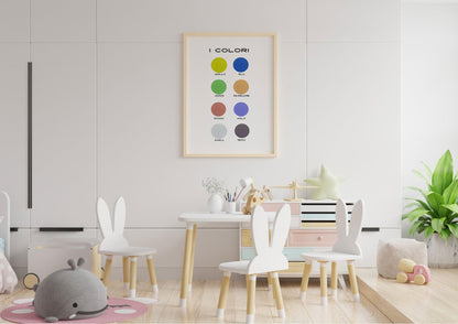 Poster per bambini da stampare con tondi colorati - PrintableChild