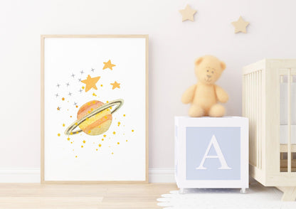 Poster per bambini  da stampare con Pianeta e  Anello - PrintableChild