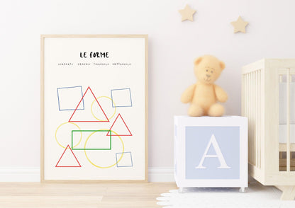 Poster per bambini da stampare con Forme Geometriche  Colorate - PrintableChild