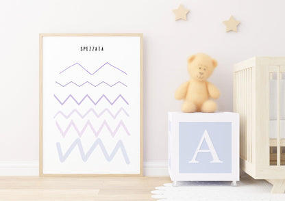 Poster per bambini da stampare con Linea Spezzata colorata - PrintableChild