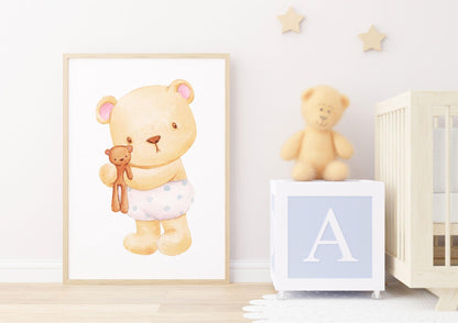 Poster per bambini da stampare con Orsetto e Pupazzo - PrintableChild