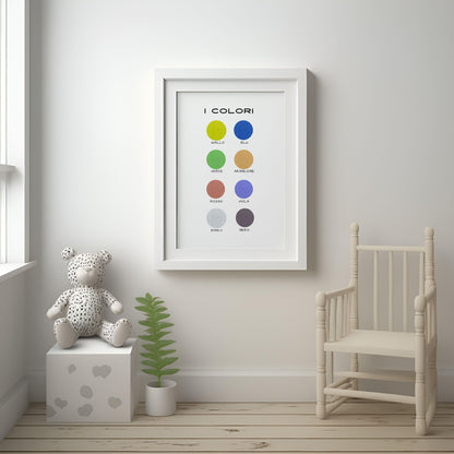 Poster per bambini da stampare con tondi colorati - PrintableChild