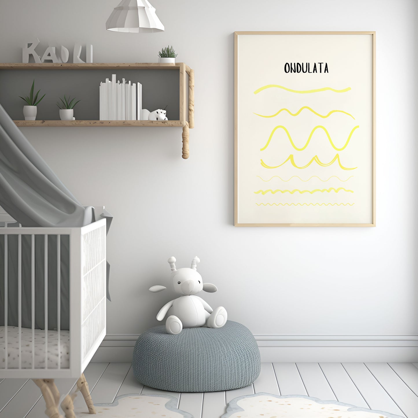 Poster per bambini da stampare con Linea Ondulata Colorata