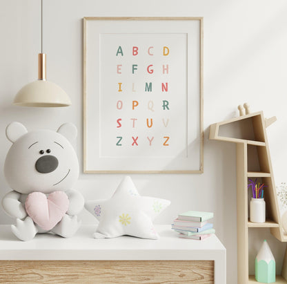 Poster per bambini da stampare con  Alfabeto  Colorato - PrintableChild