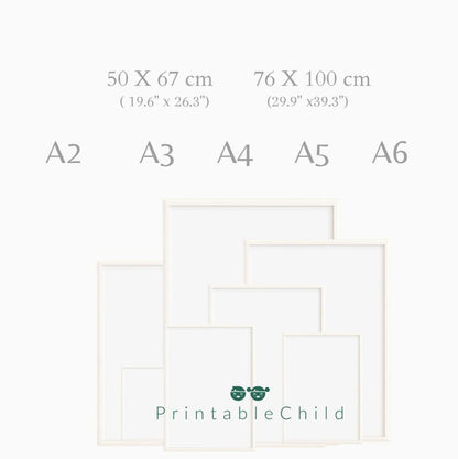 Poster  per bambini da stampare con  Numeri da 1 a 10 Verticale - PrintableChild