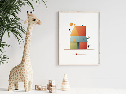 Poster per bambini da stampare. Casa in Quadro - PrintableChild