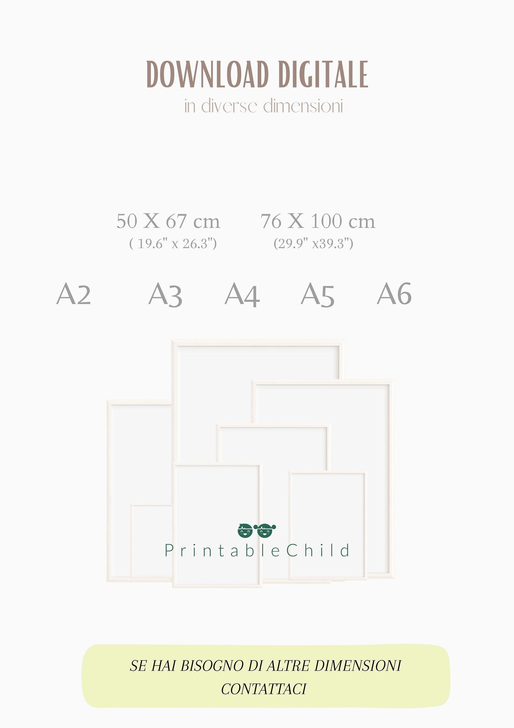 Infografica delle misure – DOWNLOAD DIGITALE con formati A2-A6

