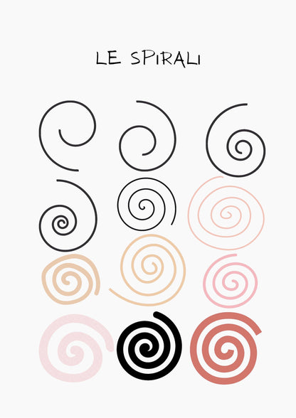 POSTER STAMPABILI PER BAMBINI CON SPIRALI  COLORATE