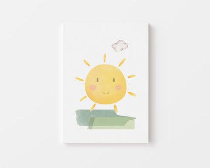 Poster per bambini  da stampare con Sole e Prato - PrintableChild