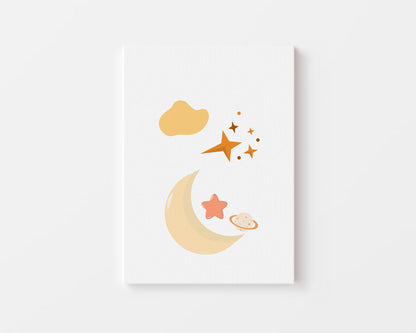 Poster  per bambini da stampare con Luna e Stelle - PrintableChild