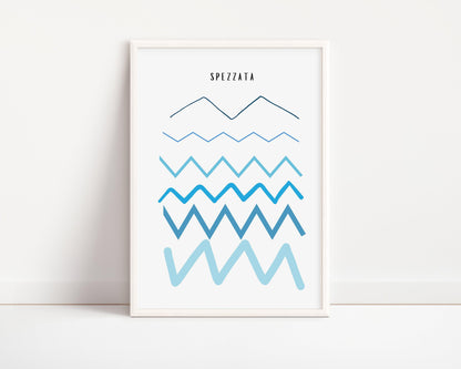 POSTER STAMPABILE PER BAMBINI CON LINEA SPEZZATA BLU 