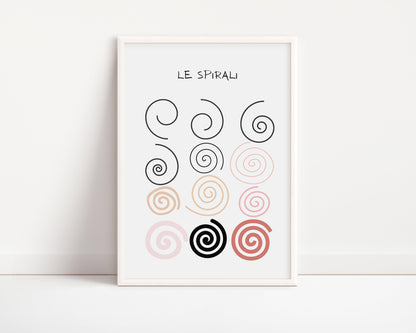 POSTER STAMPABILE PER BAMBINI CON SPIRALI COLORATE