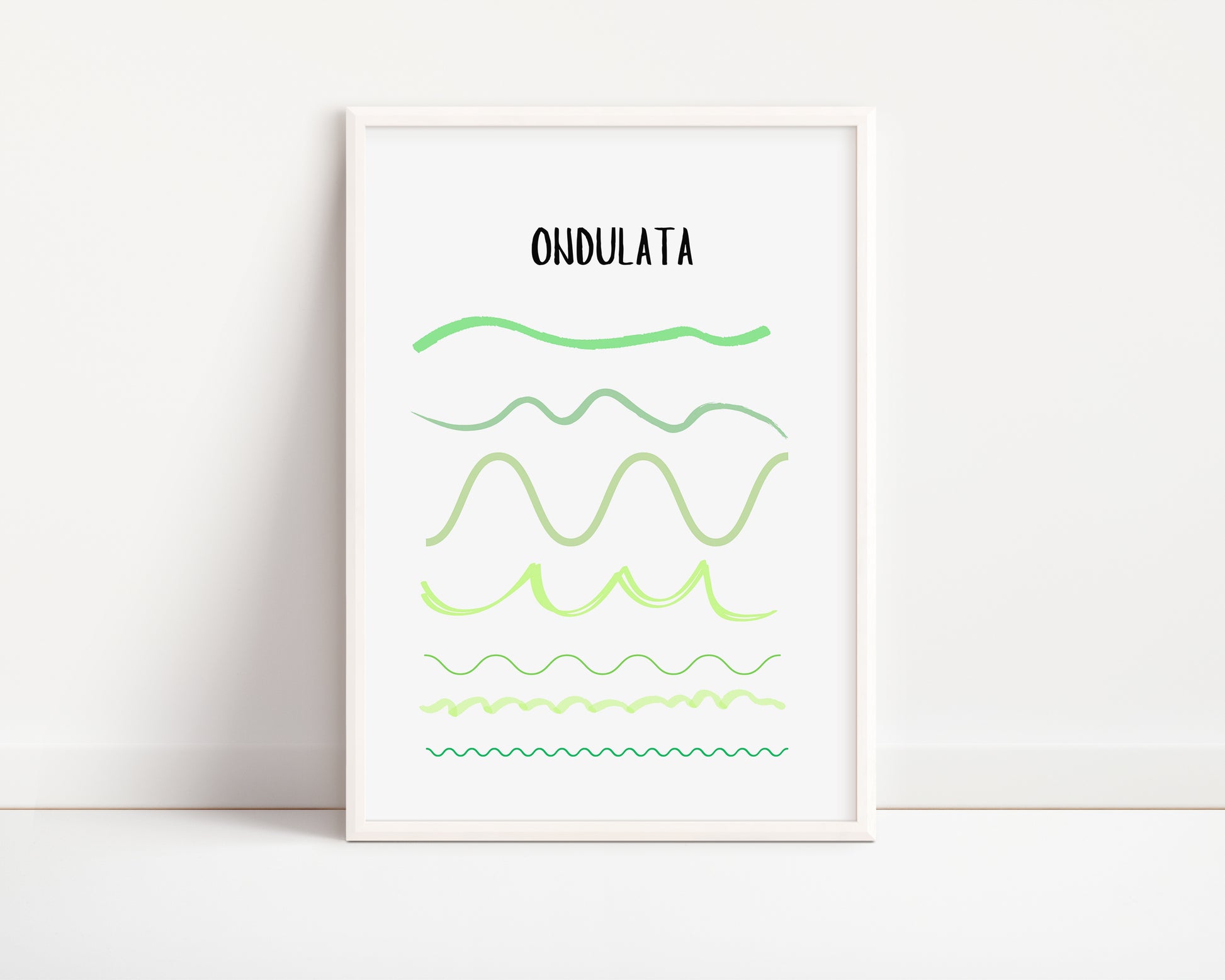 POSTER STAMPABILE PER BAMBINI CON LINEA ONDULATA VERDE