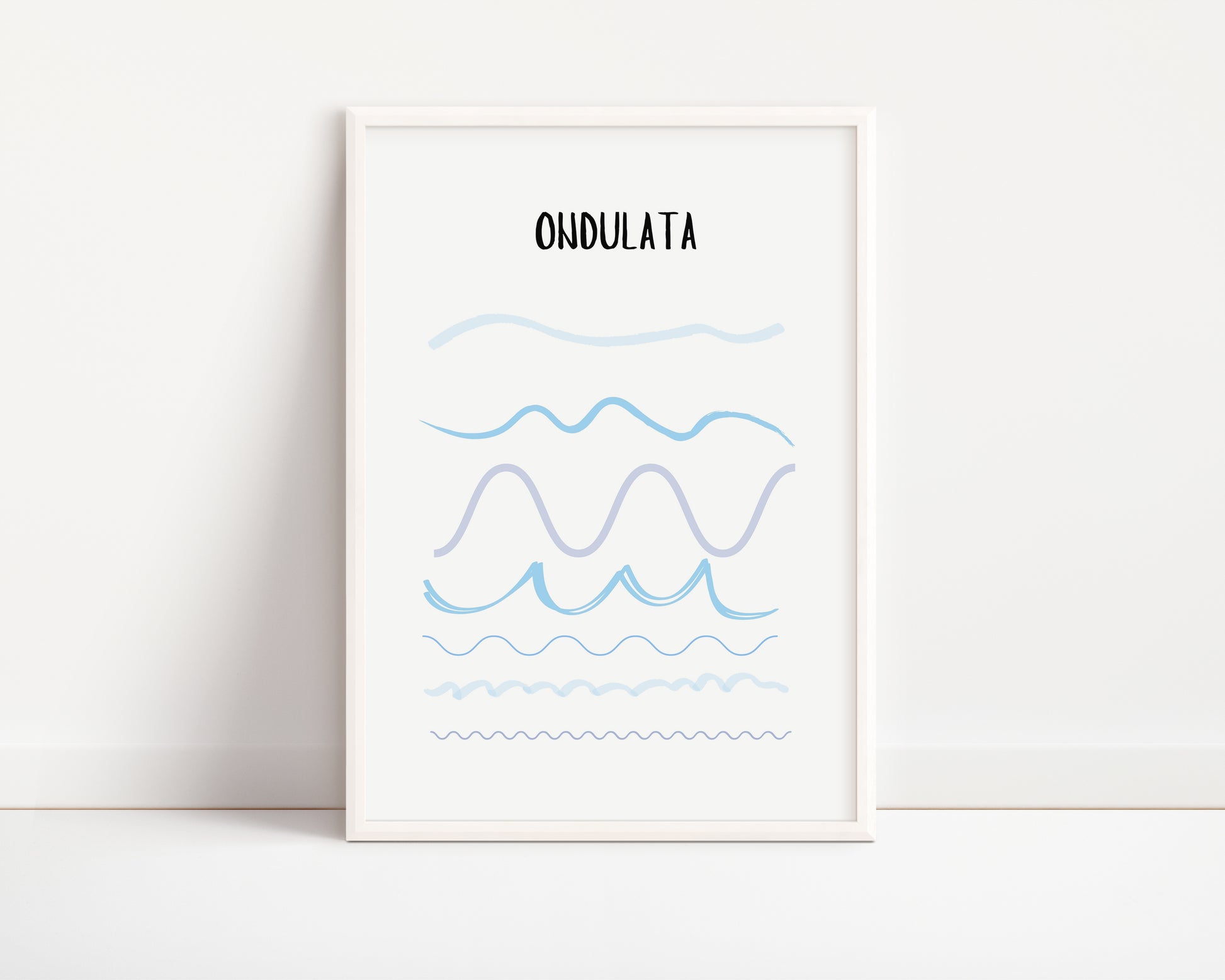 POSTER STAMPABILE PER BAMBINI PER LINEA ONDULATA BLU