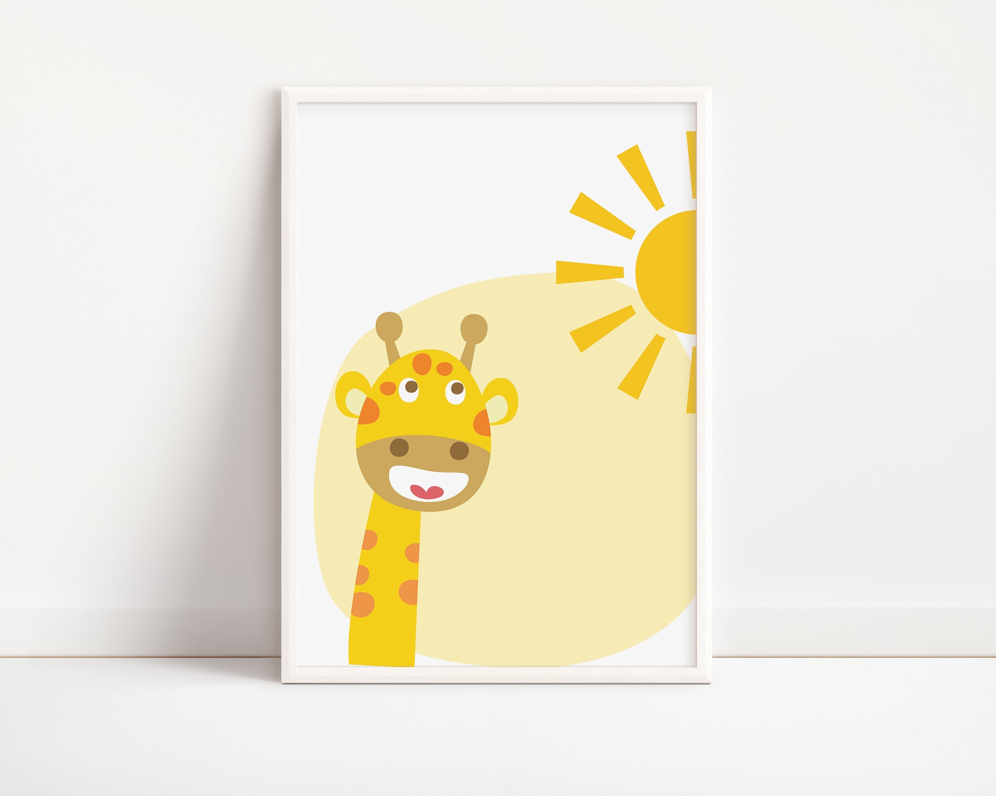 POSTER STAMPABILE PER BAMBINI CON GIRAFFA E SOLE