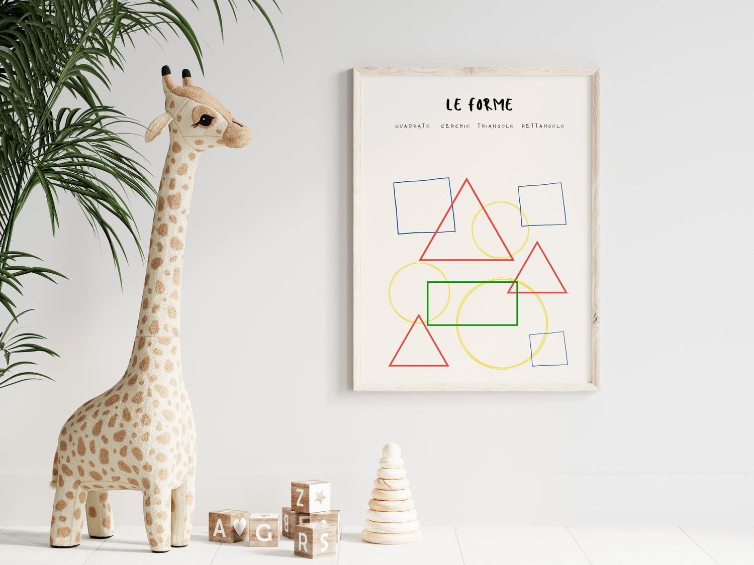 POSTER STAMPABILE PER BAMBINI CON FORME GEOMETRICHE COLORATE