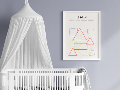 POSTER STAMPABILE PER BAMBINI CON FORME GEOMETRICHE COLORATE