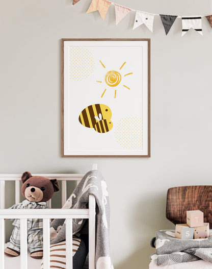 Poster per bambini da stampare con Api e Sole - PrintableChild