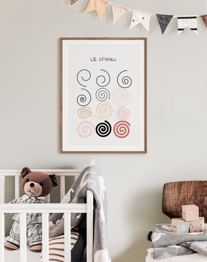 POSTER STAMPABILI PER BAMBINI CON SPIRALI COLORATE