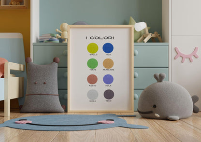 Poster per bambini da stampare con tondi colorati - PrintableChild