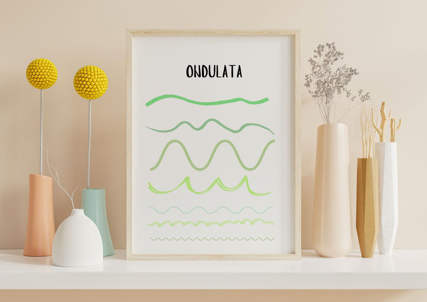 Poster per bambini da stampare con Linea Ondulata Colorata