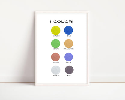 Poster per bambini da stampare con tondi colorati - PrintableChild